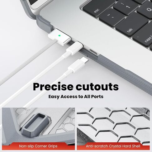 SEYMAC Designed Case for MacBook Pro 14 Inch 2023/2021 Release M3 M2 A2779 M1 A2442 Pro Max Heavy Duty Rugged Hard Shell Case Cover with Anti-Slip Stand for MacBook Pro 14", Blue in Kuwait