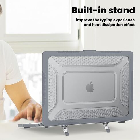 SEYMAC Designed Case for MacBook Pro 14 Inch 2023/2021 Release M3 M2 A2779 M1 A2442 Pro Max Heavy Duty Rugged Hard Shell Case Cover with Anti-Slip Stand for MacBook Pro 14", Blue in Kuwait