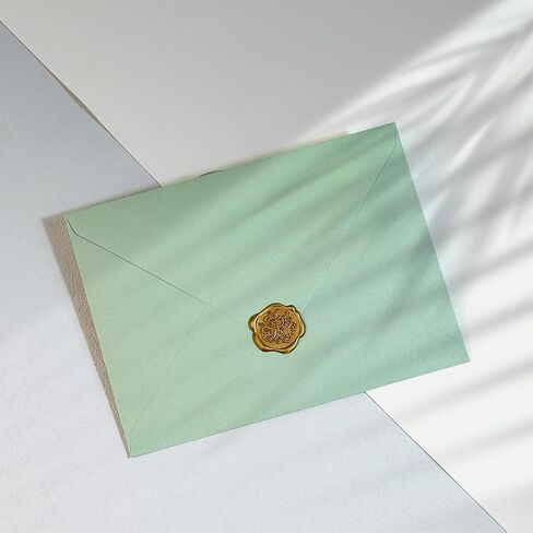 50 PCS Sage Green A7 Envelopes with Stickers, 5x7 Envelopes for Greeting Cards, Great for Invitations, Wedding Invitation, Birthday, Baby Shower, Graduation in Kuwait