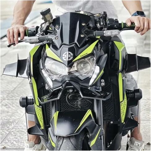 مناسب لـ Kawasaki Z-900 2020 2021 2022 مجموعة جناح الدراجات النارية جناح مجموعة المفسد الكربون الواجهة الوهمية السفلية Forz900 (نمط الكربون) in Kuwait