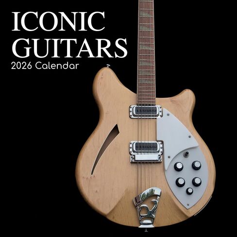 2026 Square Wall Calendar - Guitars الأيقونية 12 × 12 بوصة شهرية ، 16 شهرًا ، موضوع نمط الحياة ، يشمل 180 ملصق تذكير in Saudi Arabia