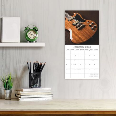 2026 Square Wall Calendar - Guitars الأيقونية 12 × 12 بوصة شهرية ، 16 شهرًا ، موضوع نمط الحياة ، يشمل 180 ملصق تذكير in Saudi Arabia