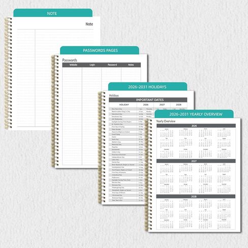 2026-2030 Monthly Planner, 5 Year Monthly Planner/Calendar 2026-2030, 60-Month Jan 2026 – Dec 2030, 9" x 11", Tabs, Double-Side Pocket, Holidays, Thick Paper - Black in Saudi Arabia