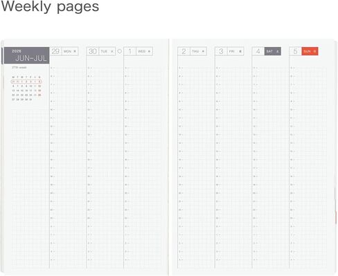 Hobonichi Techo Hon A5 2026 - Paper Series: Black Gingham (English ، Januar Start Planner) in Saudi Arabia