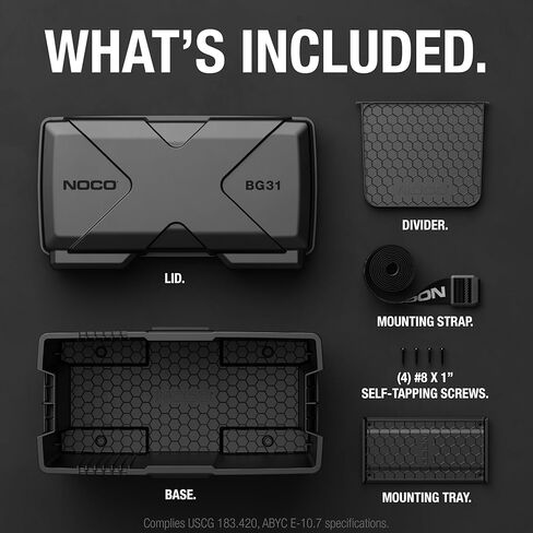 صندوق بطارية NOCO Snap-Top BG31، صندوق بطارية مجموعة 24-31 12 فولت للبطاريات البحرية والسيارات والمركبات الترفيهية والقوارب والتخييم ومقطورة السفر in Kuwait