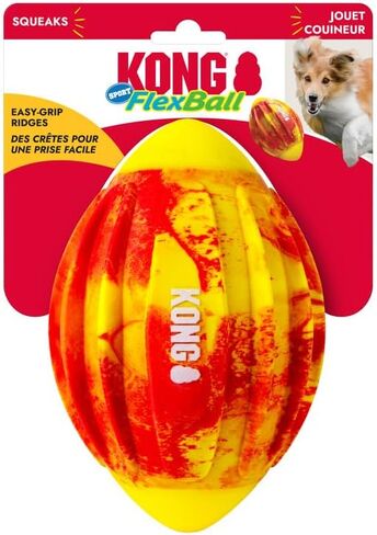 Kong Sport Flexball-لعبة متينة ، نطاط ، مع لعبة Squeaker & Easy-Grip للكلاب (كبيرة جدًا (كرة)) in Saudi Arabia