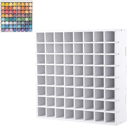 64 Grids Craft Paint Storage Organizer, Wall-mountable Paints Holder, Stackable Paint Bottle Rack Stand for 2oz Acrylic Craft Paints in Saudi Arabia
