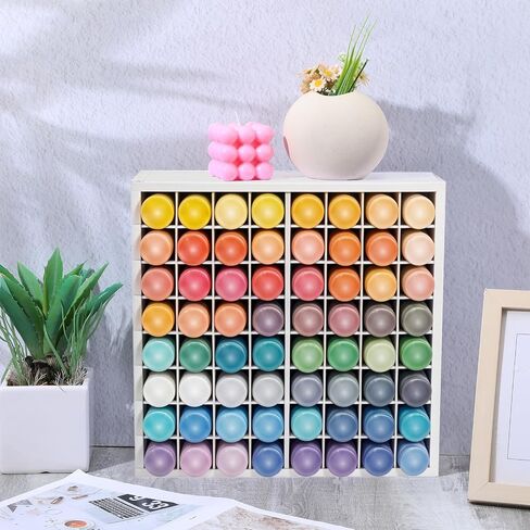 64 Grids Craft Paint Storage Organizer, Wall-mountable Paints Holder, Stackable Paint Bottle Rack Stand for 2oz Acrylic Craft Paints in Saudi Arabia