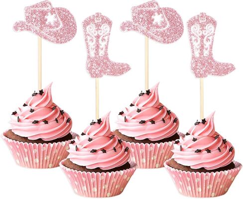 32pcs رعاة البقر القبعات أحذية كب كيك أعلى القبعات ، أغطية كعكة رعاة البقر اللامعة ، زينة حفلات رعاة البقر ، مناسبة للحفلات ذات الطابع الغربي ، حمام الأطفال ، حفلات أعياد الميلاد in Kuwait