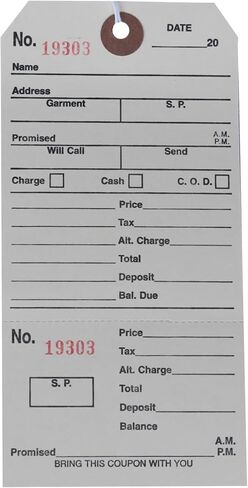 SSWBasics 3W x 6H inch Strung Off-White Perforated Alteration Tags - Box of 500 in Saudi Arabia