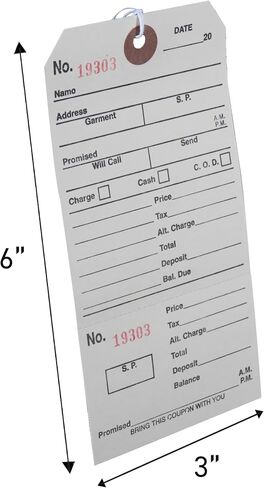 SSWBasics 3W x 6H inch Strung Off-White Perforated Alteration Tags - Box of 500 in Saudi Arabia