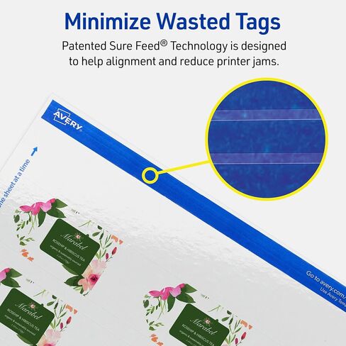 Avery Printable Rectangle Scalloped Tags with Sure Feed Technology, 2" x 1-1/4", Glossy White Cardstock, Print-to-The-Edge, Laser/Inkjet, 180 Total, Great for Custom Gift Tags and Branding Tags in Saudi Arabia