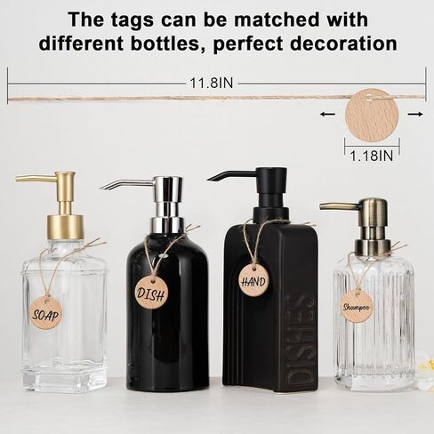 تسميات خشبية مصنوعة يدويًا لعلامات الزجاجات ، علامات هدية فارغة قابلة للكتابة متعددة الوظائف DIY علامات خشبية غير مكتملة مع خيوط الجوت لتخزين المطبخ ديكور النبيذ تنظيم زجاجات الصابون (12 حزمة) in Kuwait