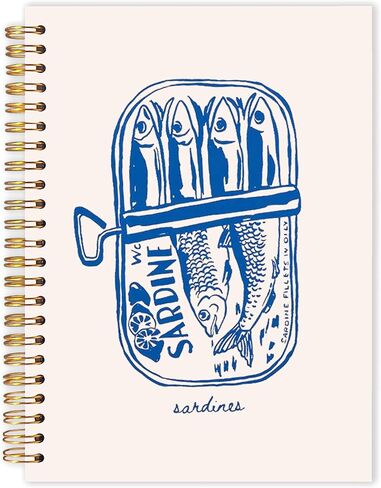 Watercolor Ocean Spiral Notebooks, Retro Marine Biology Journals for Writing, Gifts for Ocean Beach Lovers Journal, Blue Sea Animal Beach Notebook for Note Taking, 5.5x8.3 Inch in Kuwait