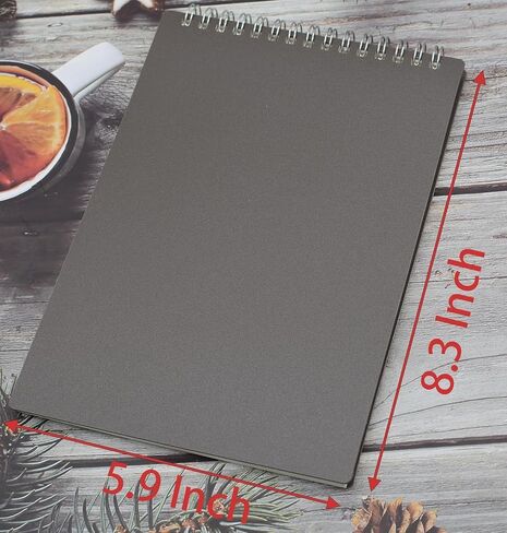 YIKANGHENG 4 Pcs A5 Size Top Bound Spiral Notebook, 8.3 In x 5.9 In Thick Plastic Hardcover 7mm College Ruled 80 Sheets/160 Pages for Study and Notes (dark) in Saudi Arabia
