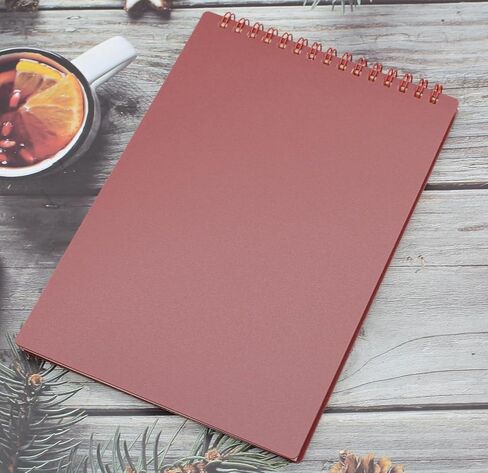 YIKANGHENG 4 Pcs A5 Size Top Bound Spiral Notebook, 8.3 In x 5.9 In Thick Plastic Hardcover 7mm College Ruled 80 Sheets/160 Pages for Study and Notes (dark) in Saudi Arabia