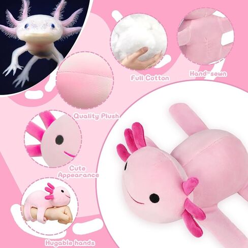 Huggers Axolotl ، صفعة Axolotl المحشو ، كتاب لطيف للكتاب الحيوان الصديق ، ألعاب Axolotle ممتعة للبنين والبنات. (الأرجواني) in Kuwait