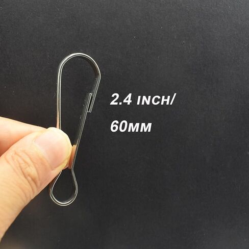 60 pcs Stainless Steel Small Spring Hooks 1inch/25mm Lanyard Clasp Zipper Snap Clips for Key Chain ID Card Badge Holders in Kuwait
