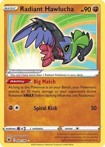 Radiant Hawlucha - 081/189 - Radiant Rare - Sword & Shield - Astral Radiance in Saudi Arabia