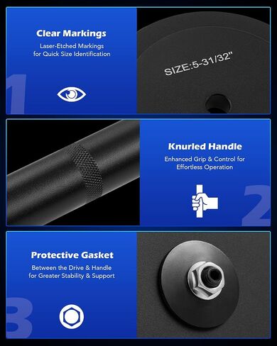 Orion Motor Tech Truck Hub Seal Installer Kit, 9pcs Heavy Duty Seal Drivers Compatible with Class 7 8 Trucks, 4-13/16" to 6-5/16" Large Race and Seal Drivers for Truck Hub Seal Removal Installation in Saudi Arabia
