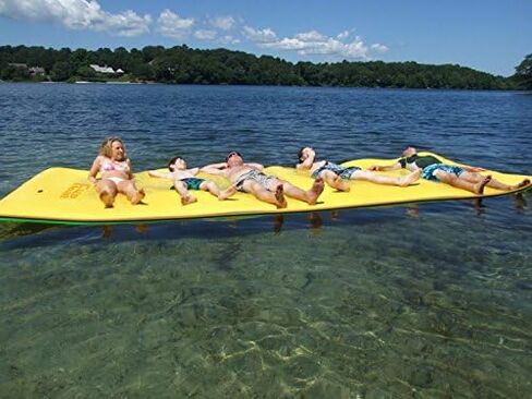 Floating Water Mat, 3-Layer and 1.38 inch Thick, 18'*6'/9'*6', Swimming Island,Aqua Pad,Used in Lake,Pool,on Beach, Vacation,Water Activities,Sports,Recreations,Parties,with Mooring Device in Saudi Arabia