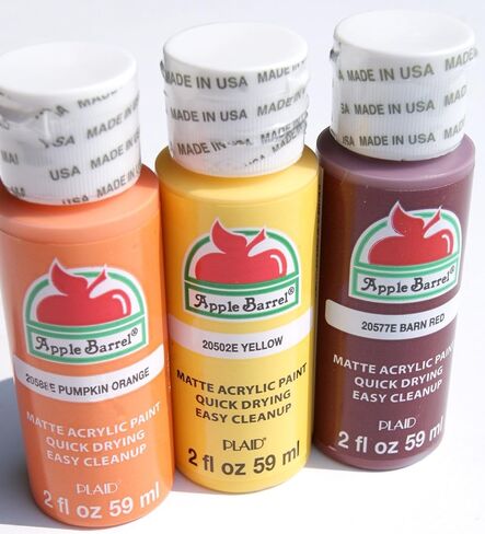 Apple Barrel Fall/Autumn Acrylic Paint Set - Pumpkin Orange, Barn Red, and Yellow (2 Ounces Each) in Saudi Arabia