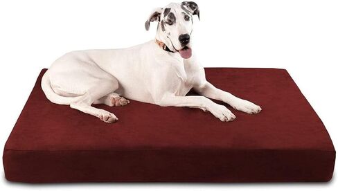 Barker Beds Replacement Cover (Sleek, Large, Burgundy) – Soft Microfiber Dog Bed Cover for 7" Orthopedic Beds – Durable, Machine-Washable & Easy to Remove – Fits Sleek Edition – Made in USA in Saudi Arabia