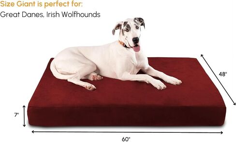 Barker Beds Replacement Cover (Sleek, Large, Burgundy) – Soft Microfiber Dog Bed Cover for 7" Orthopedic Beds – Durable, Machine-Washable & Easy to Remove – Fits Sleek Edition – Made in USA in Saudi Arabia