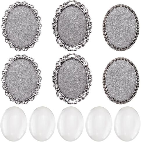 Sunnyclue 1 Box 6pcs نتائج دبوس بروش بروش كابوشون الإعداد القديم القديم لقرص دبوس التبت مع دبوس دبوس مع 6 مساء in Saudi Arabia