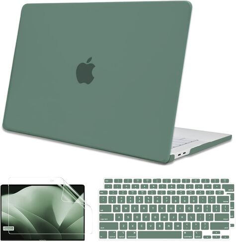 متوافق مع Macbook Air 13 Inch Case M1 2021 2020 2019 2018 (A2337 A2179 A1932) ، غلاف مفاتيح واقية من لوحة المفاتيح+لوحة شاشة Macbook Air 13.3 بوصة أخضر in Saudi Arabia