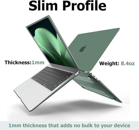 متوافق مع Macbook Air 13 Inch Case M1 2021 2020 2019 2018 (A2337 A2179 A1932) ، غلاف مفاتيح واقية من لوحة المفاتيح+لوحة شاشة Macbook Air 13.3 بوصة أخضر in Saudi Arabia