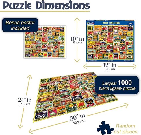 White Mountain Iconic State Foods Puzzle 1000 Piece American Food Jigsaw Puzzles for Adults in Saudi Arabia