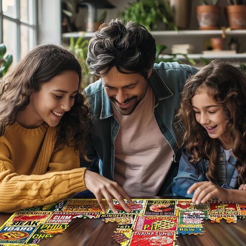 White Mountain Iconic State Foods Puzzle 1000 Piece American Food Jigsaw Puzzles for Adults in Saudi Arabia