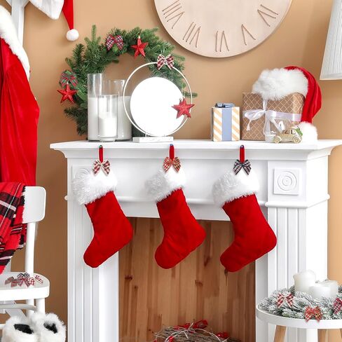Chuangdi 150 Pcs Christmas Mini Plaid Ribbon Bows Buffalo Plaid Bows Ribbon Bow Appliques DIY Craft for Sewing, Scrapbooking, Wedding, Christmas Tree Gift Decorations (Classic) in Saudi Arabia