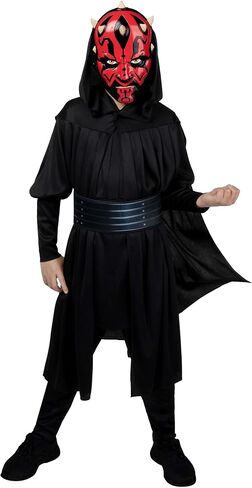Star Wars Darth Maul Official Youth Halloween Costume - Premium Quality Tunic, Pants, Belt, Hooded Cloak and Plastic Mask in Kuwait