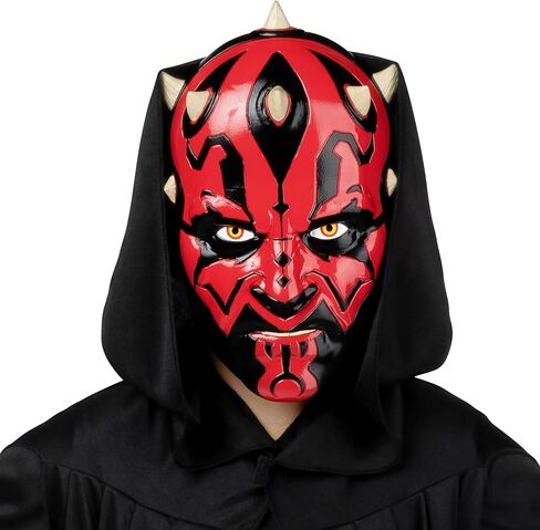 Star Wars Darth Maul Official Youth Halloween Costume - Premium Quality Tunic, Pants, Belt, Hooded Cloak and Plastic Mask in Saudi Arabia