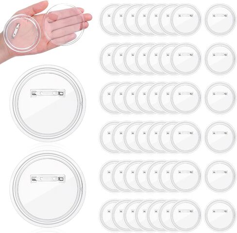 50 PCS 3 بوصة دبابيس زر أكريليك واضحة للحرف اليدوية DIY ، مجموعة صانع شارات مع ورق فارغ سهلة التجميع دبابيس تصميم أزرار شارات مجموعة DIY أنشطة الحرفية in Saudi Arabia
