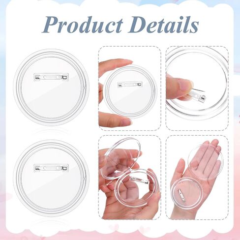 50 PCS 3 بوصة دبابيس زر أكريليك واضحة للحرف اليدوية DIY ، مجموعة صانع شارات مع ورق فارغ سهلة التجميع دبابيس تصميم أزرار شارات مجموعة DIY أنشطة الحرفية in Saudi Arabia