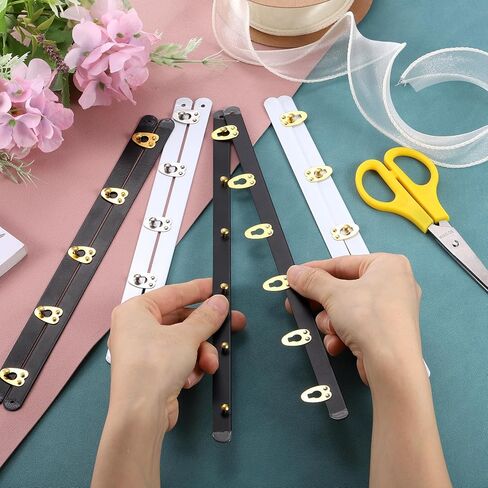 uxcell 2 Set Corset Busk, 14 Inch White,Black Steel Boning Support with Gold Buttons Spring Steel Corset Busk Corset Boning for Sewing Corset Making Gown Wedding Dress in Saudi Arabia