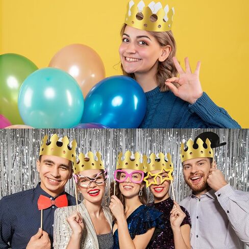 100 Pcs Paper Crowns for Adults, Gold King Princess Paper Crown Bulk for Boys Girls Adults Women Men Birthday Party Supplies Decoration Photo Props Family Banquets School Classroom (Classic Style) in Kuwait