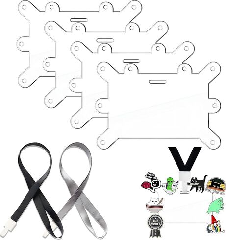 2 حزمة Budge Buddy Pin Pin مع 1 PCS Lanyard Black Lanyard ، أفقي أكريليك شارة Topper ، عرض لطيف ، مضحك ، تداول ، جوائز وملحقات للممرضات ، المعلمين ، موظفي المكتب in Kuwait
