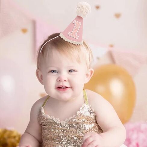 Pink Birthday Hat - Princess Birthday Party Hats, Party Cute Photo Prop, Mini Hats Cake Crush in Saudi Arabia