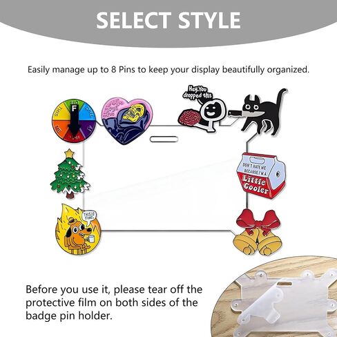 2 Pack Badge Buddy Pin Holder with 1 Pcs Black Lanyard, Horizontal Acrylic Badge Topper Adapter, Display Cute, Funny, Trading, Awards & Accessories for Nurses, Teachers, Office Staff in Saudi Arabia