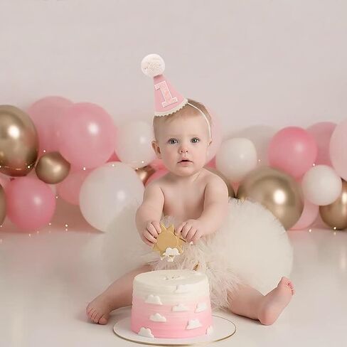 Pink Birthday Hat - Princess Birthday Party Hats, Party Cute Photo Prop, Mini Hats Cake Crush in Saudi Arabia
