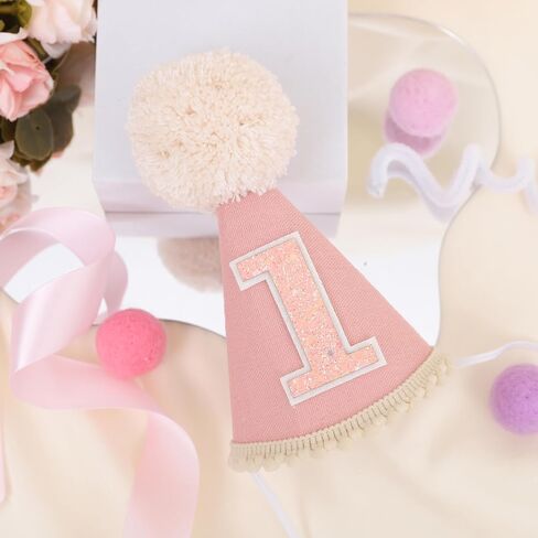 Pink Birthday Hat - Princess Birthday Party Hats, Party Cute Photo Prop, Mini Hats Cake Crush in Saudi Arabia