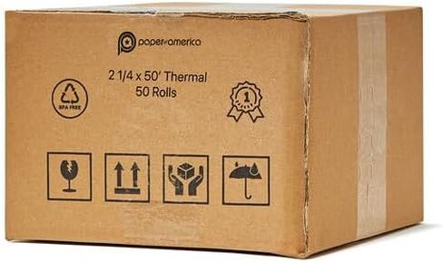 (5 حزم من 10 لفات) 2 1/4 × 55 لفائف الورق الحراري (50 لفائف) مصنوعة خصيصا ل Clover Flex Mini ، محطة مربعة ، Ingenico VX 520 ، PMC05262 استلام بطاقة الائتمان in Kuwait