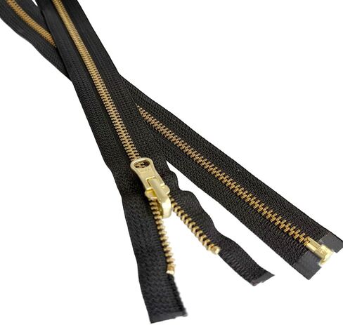 #5 المعادن النحاسية YKK وزن متوسطة داخل/خارج سحاب شريحة قابلة للانعكاس سحاب (1 سحاب) - لون الشريط: أسود #580W - اختر الطول 37 "إلى 120" (أسود #580W ، 100 "بوصة) in Saudi Arabia