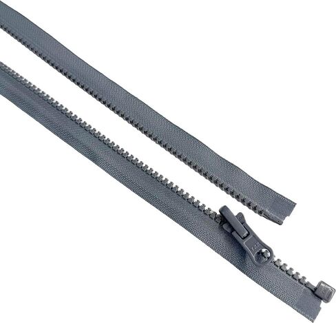 2pcs YKK #5 Molded Plastic Reversible Slider Inside/Outside Medium Weight Sport Jacket Zipper Separating Tape Pull Color Rail Grey #578W - Choose Your Length (Rail Grey #578W, 28" Inches) in Saudi Arabia