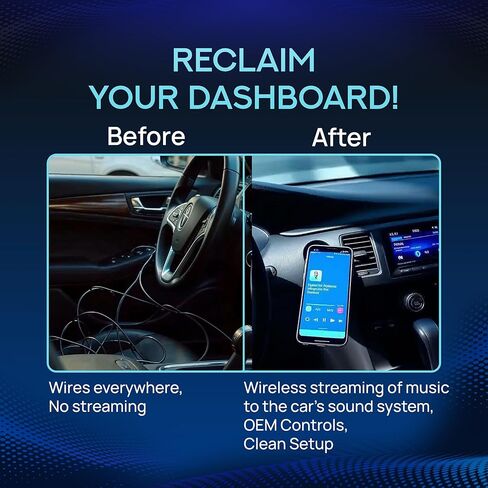 Bovee Tune2air WMA1000 - محول واجهة موسيقى بلوتوث لاسلكي لتكامل صوت السيارة in Kuwait