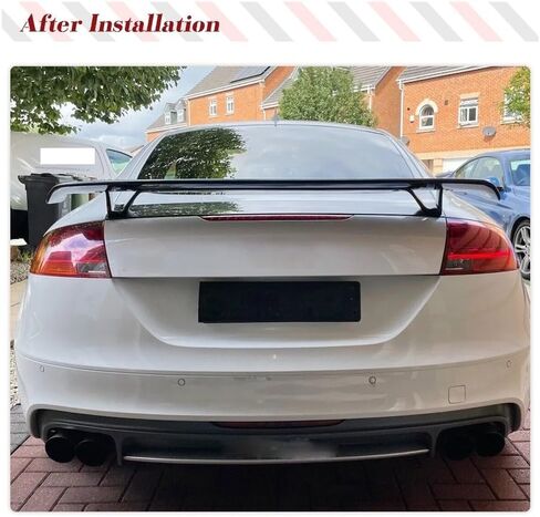 ألياف الكربون المفسدة الجناح الخلفي متوافق مع Audi TT MK2 8J TTS Coupe 2Door 2008-2014 تغيير إلى TTRS FRP Glue-On Glue-On Wing (Black Matte) in Kuwait